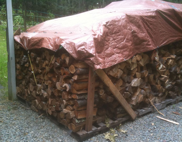 Homemade firewood rack