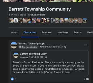 Barrett Township Management Update: January 2025