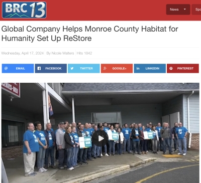 Global Company Helps Monroe County Habitat for Humanity Set Up ReStore