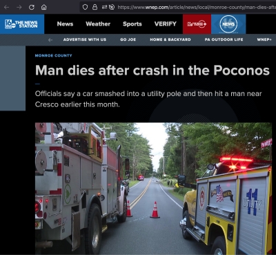 Man dies after crash in the Poconos