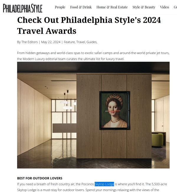 Philadelphia Style's 2024 Travel Awards