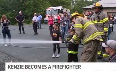 Kenzie becomes a firefighter thanks to Make-A-Wish